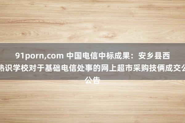 91porn,com 中国电信中标成果：安乡县西席熟识学校对于基础电信处事的网上超市采购技俩成交公告