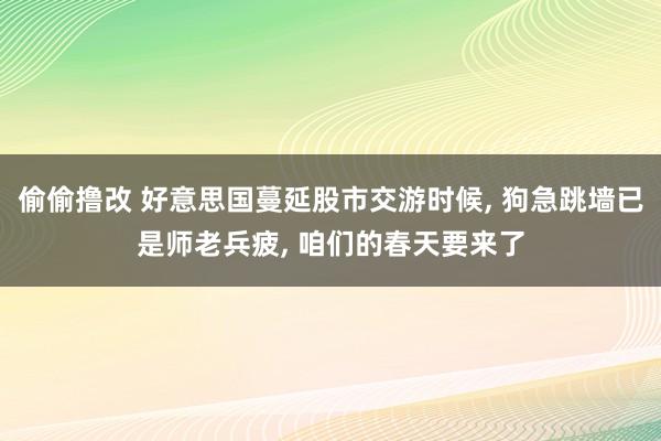 偷偷撸改 好意思国蔓延股市交游时候, 狗急跳墙已是师老兵疲, 咱们的春天要来了