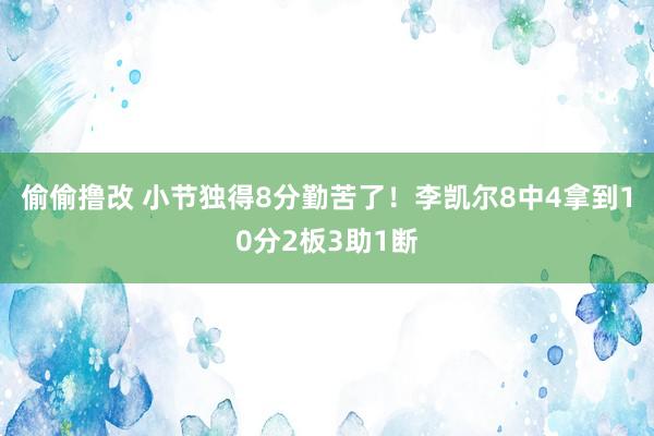 偷偷撸改 小节独得8分勤苦了！李凯尔8中4拿到10分2板3助1断