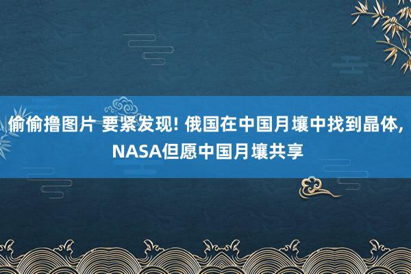偷偷撸图片 要紧发现! 俄国在中国月壤中找到晶体, NASA但愿中国月壤共享