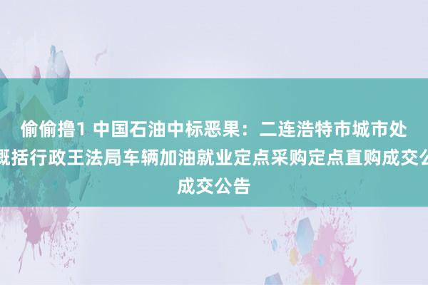 偷偷撸1 中国石油中标恶果：二连浩特市城市处分概括行政王法局车辆加油就业定点采购定点直购成交公告