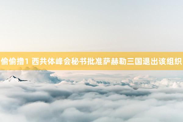 偷偷撸1 西共体峰会秘书批准萨赫勒三国退出该组织