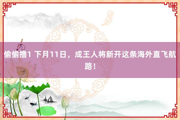 偷偷撸1 下月11日，成王人将新开这条海外直飞航路！