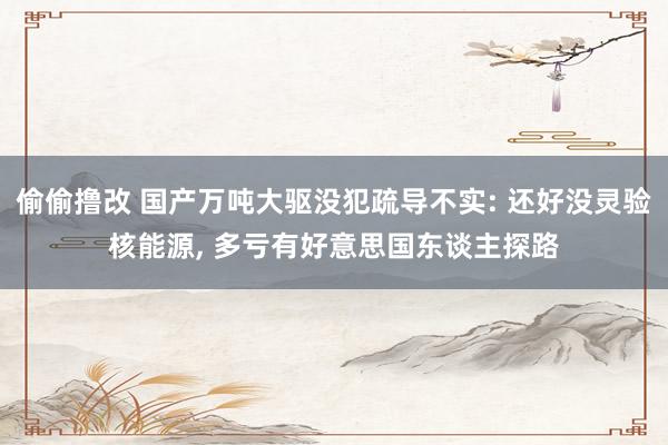 偷偷撸改 国产万吨大驱没犯疏导不实: 还好没灵验核能源, 多亏有好意思国东谈主探路