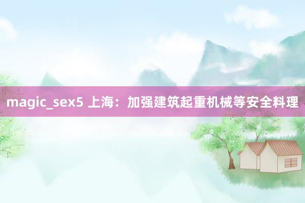 magic_sex5 上海：加强建筑起重机械等安全料理