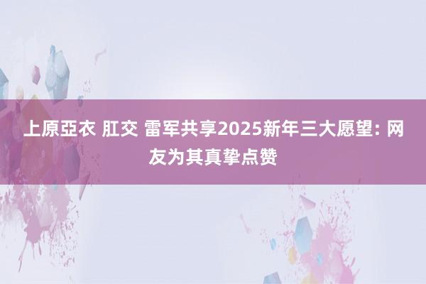 上原亞衣 肛交 雷军共享2025新年三大愿望: 网友为其真挚点赞