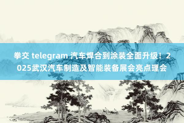 拳交 telegram 汽车焊合到涂装全面升级！2025武汉汽车制造及智能装备展会亮点理会