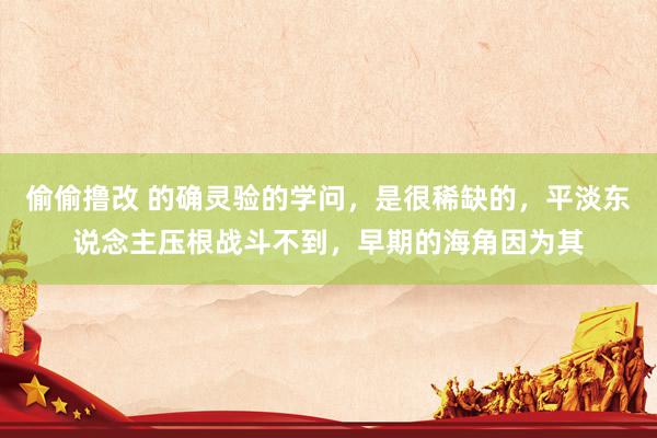 偷偷撸改 的确灵验的学问，是很稀缺的，平淡东说念主压根战斗不到，早期的海角因为其