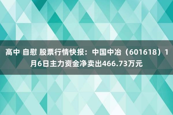 高中 自慰 股票行情快报：中国中冶（601618）1月6日主力资金净卖出466.73万元