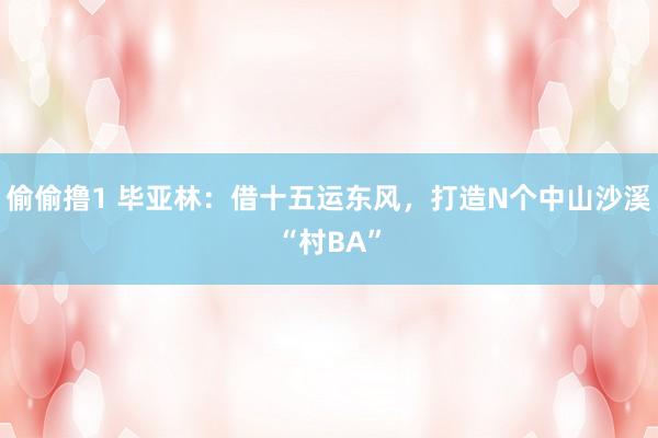 偷偷撸1 毕亚林：借十五运东风，打造N个中山沙溪“村BA”