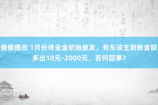 偷偷撸改 1月份待业金初始披发，有东谈主到账金额多出10元-2000元，若何回事？