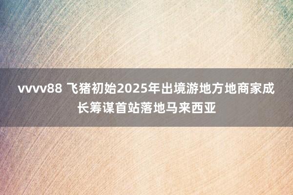 vvvv88 飞猪初始2025年出境游地方地商家成长筹谋首站落地马来西亚