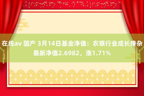 在线av 国产 3月14日基金净值：农银行业成长搀杂最新净值2.6982，涨1.71%