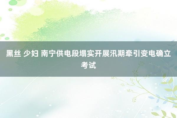 黑丝 少妇 南宁供电段塌实开展汛期牵引变电确立考试
