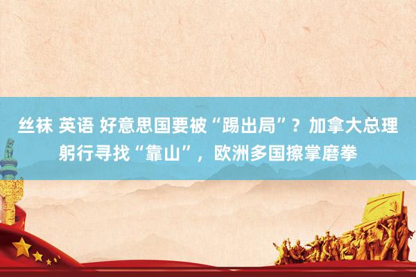 丝袜 英语 好意思国要被“踢出局”？加拿大总理躬行寻找“靠山”，欧洲多国擦掌磨拳