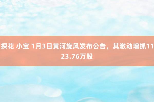 探花 小宝 1月3日黄河旋风发布公告，其激动增抓1123.76万股