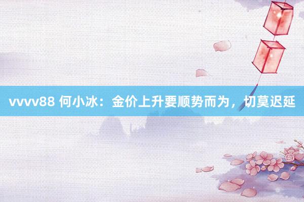 vvvv88 何小冰：金价上升要顺势而为，切莫迟延