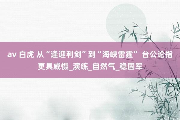 av 白虎 从“逢迎利剑”到“海峡雷霆” 台公论指更具威慑_演练_自然气_稳固军