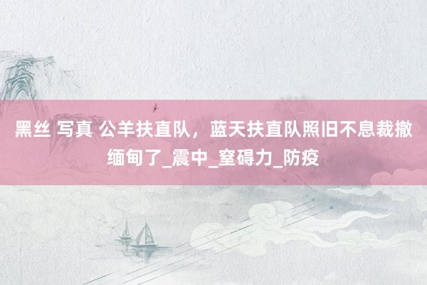 黑丝 写真 公羊扶直队，蓝天扶直队照旧不息裁撤缅甸了_震中_窒碍力_防疫