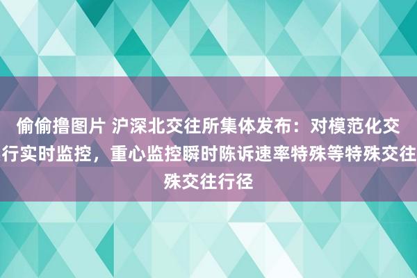 偷偷撸图片 沪深北交往所集体发布：对模范化交往实行实时监控，重心监控瞬时陈诉速率特殊等特殊交往行径