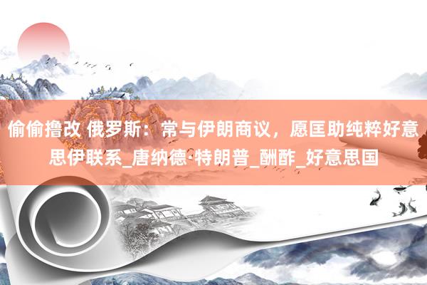 偷偷撸改 俄罗斯：常与伊朗商议，愿匡助纯粹好意思伊联系_唐纳德·特朗普_酬酢_好意思国