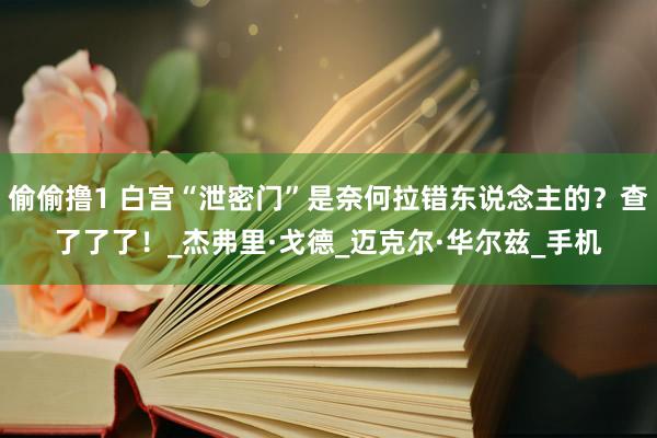 偷偷撸1 白宫“泄密门”是奈何拉错东说念主的？查了了了！_杰弗里·戈德_迈克尔·华尔兹_手机