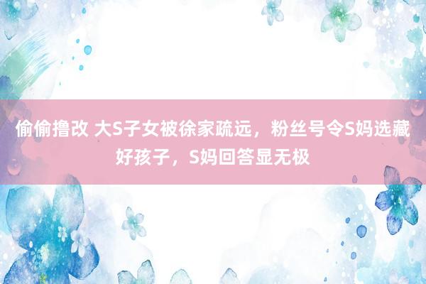 偷偷撸改 大S子女被徐家疏远，粉丝号令S妈选藏好孩子，S妈回答显无极