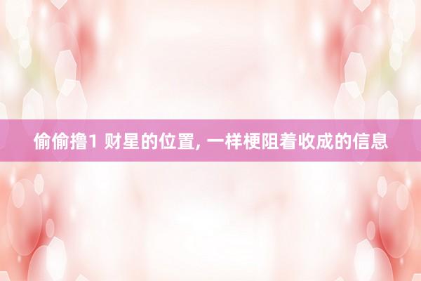 偷偷撸1 财星的位置, 一样梗阻着收成的信息