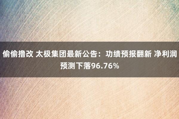 偷偷撸改 太极集团最新公告：功绩预报翻新 净利润预测下落96.76%