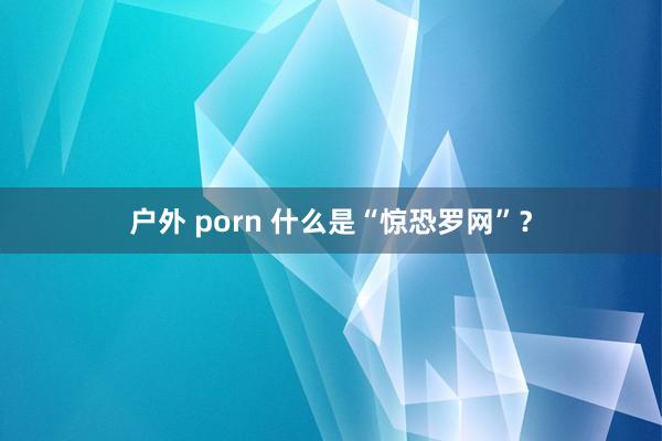 户外 porn 什么是“惊恐罗网”？