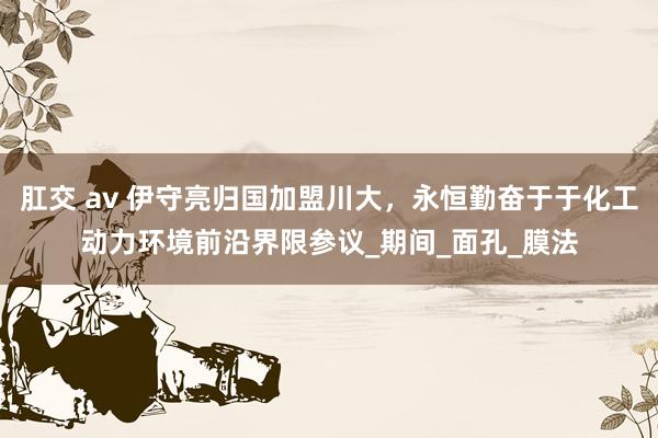 肛交 av 伊守亮归国加盟川大，永恒勤奋于于化工动力环境前沿界限参议_期间_面孔_膜法
