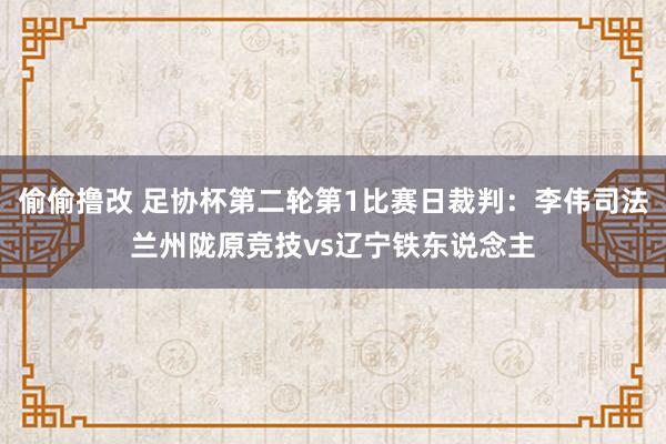 偷偷撸改 足协杯第二轮第1比赛日裁判：李伟司法兰州陇原竞技vs辽宁铁东说念主