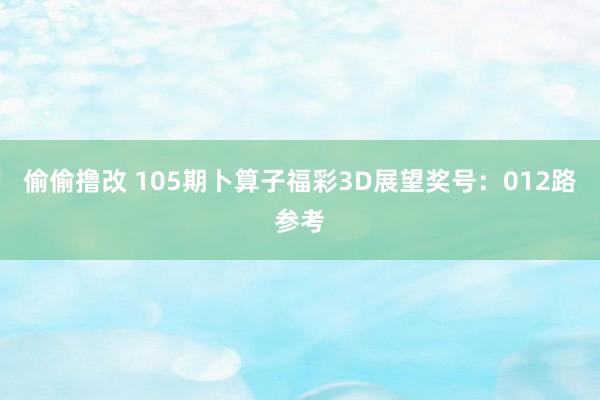 偷偷撸改 105期卜算子福彩3D展望奖号：012路参考