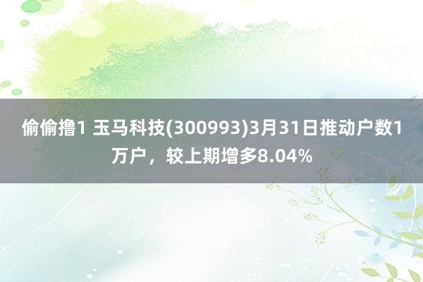 偷偷撸1 玉马科技(300993)3月31日推动户数1万户，较上期增多8.04%